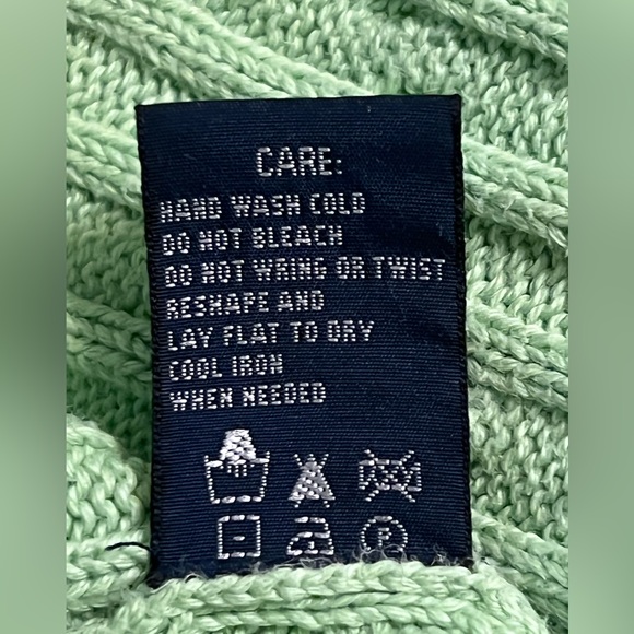 Ralph Lauren lime green cable knit polo sleeveless turtleneck sweater - M - Picture 8 of 9